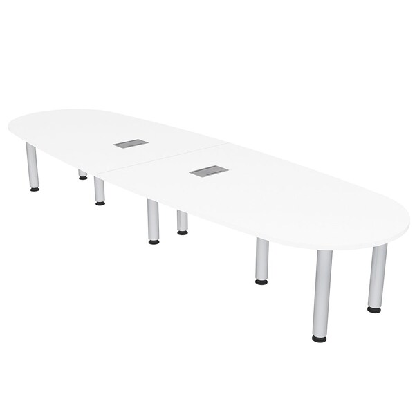 45 in W, 120 in L, 29 in H, Engineered Wood Top, White